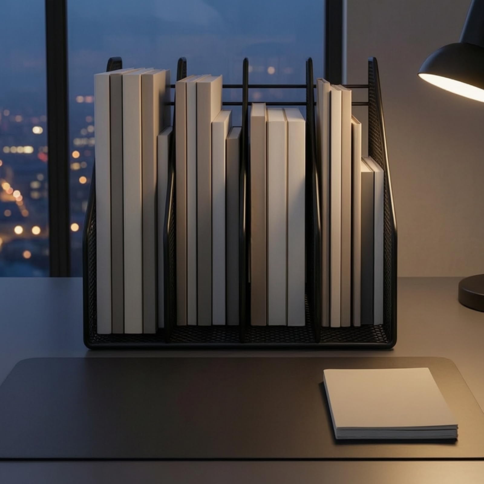 Organizzatore da Scrivania Schedario Portadocumenti Portariviste Vassoio Lettere con 6 Scomparti in Ferro a Rete Base Stabile Salva Spazio Adatto per, Oro, style to 1