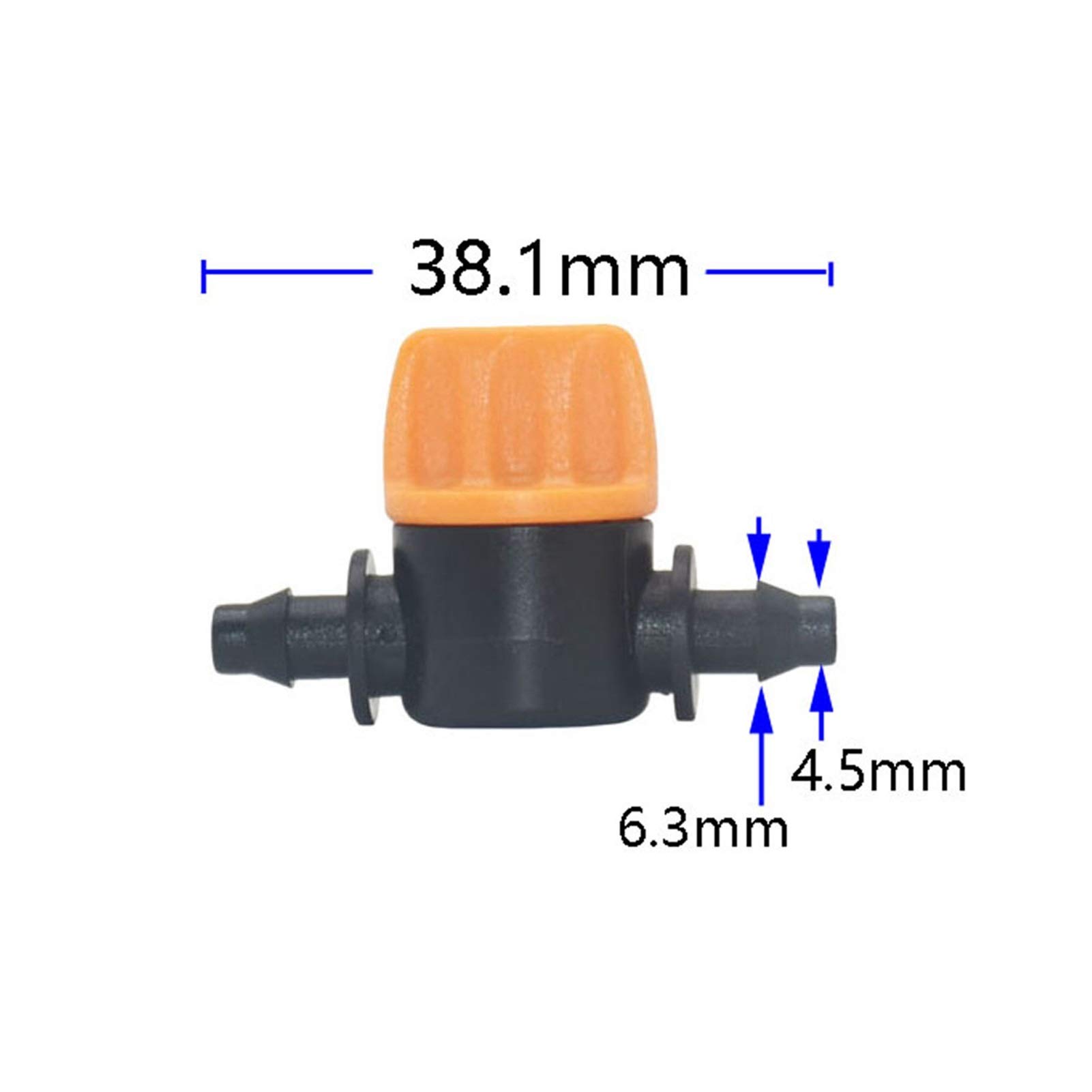 Raccordo per Acqua Spray, 100 Pezzi Di Tubo da 4/7 Mm, Rubinetto da Giardino, Valvola da 1/4 Di Pollice a 6 Mm, Raccordi per Irrigazia Goccia da Giardino, Connettore per Tubo, Valvola Dell'A