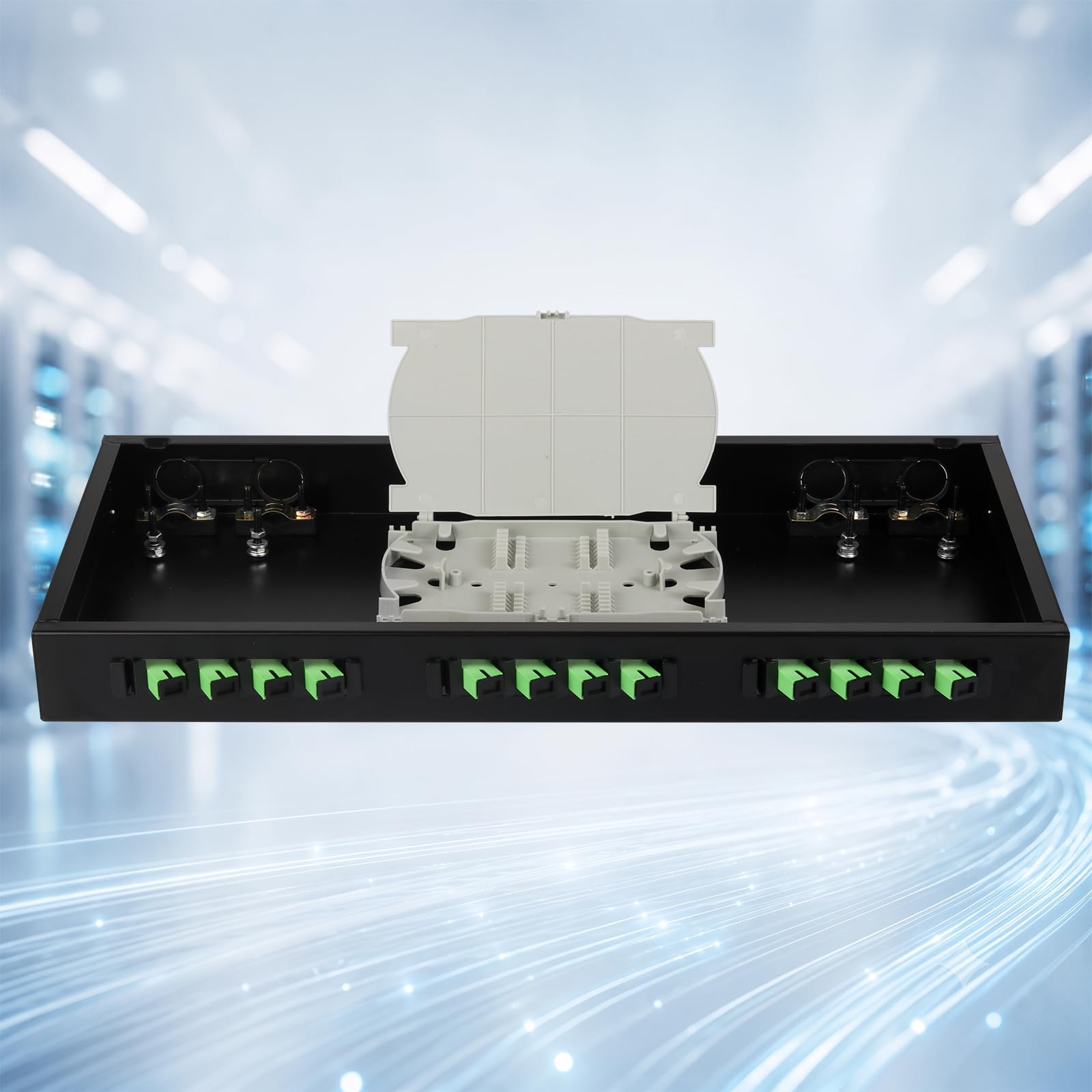 SC-APC 24 Simplex Boîtier de montage en rack 24 ports avec plateau
