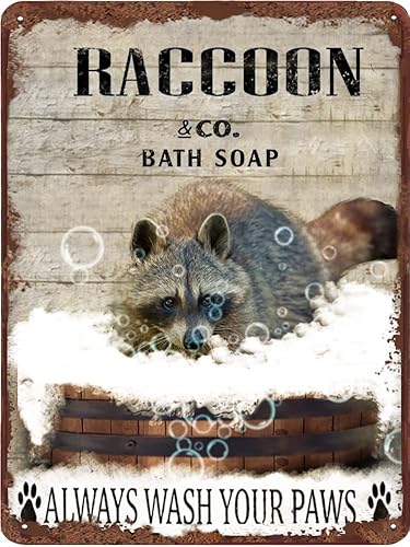 Vista 8 de Cartel de metal divertido de jirafa para baño, diseño retro de cabra para pared, póster de inodoro con texto "Wash Your Hooves", letrero de hojalata