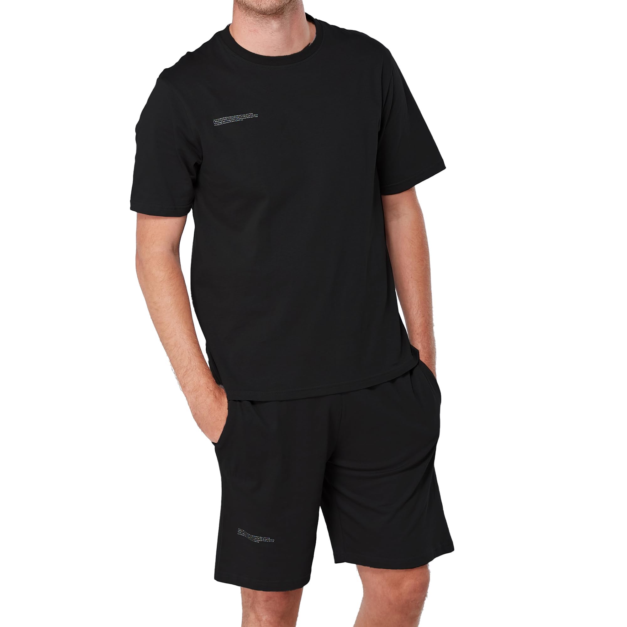 The Essentials Wardrobe Mens TEW Shorty Pyjamas - Black - Large
