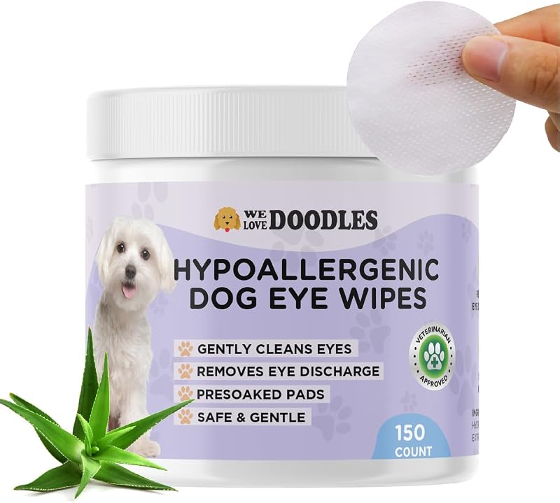 Lenços para Limpeza dos Olhos de Cães We Love Doodles, Almofadas Pré-umedecidas, 150 unidades