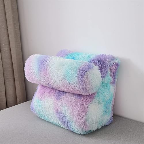 Holawakaka Almohada de lectura de sofá de piel sintética triangular