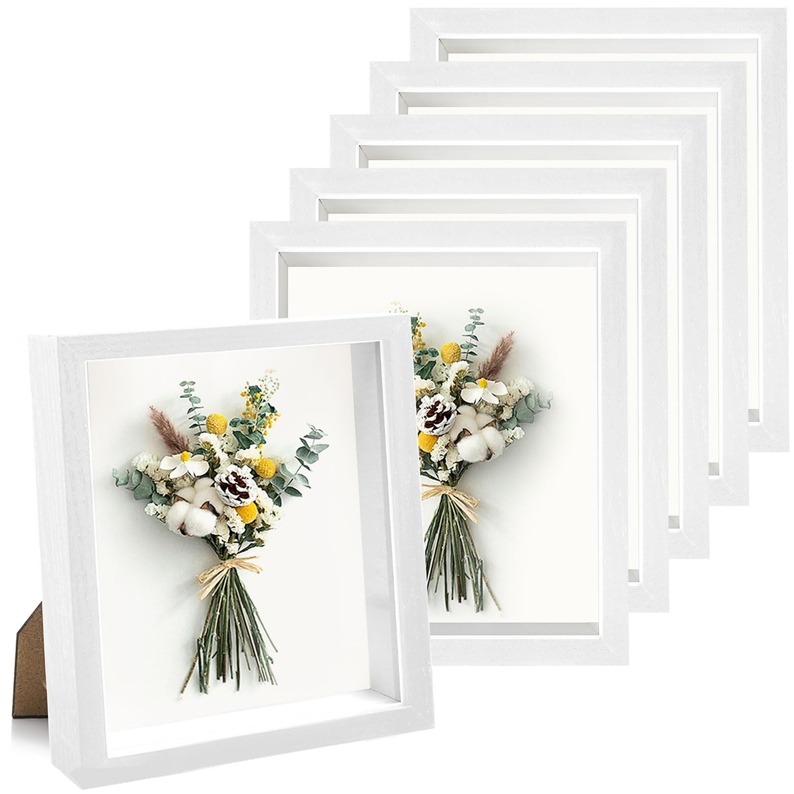 Boîte d'ombre 20,3 x 25,4 cm en bois de qualité supérieure blanc