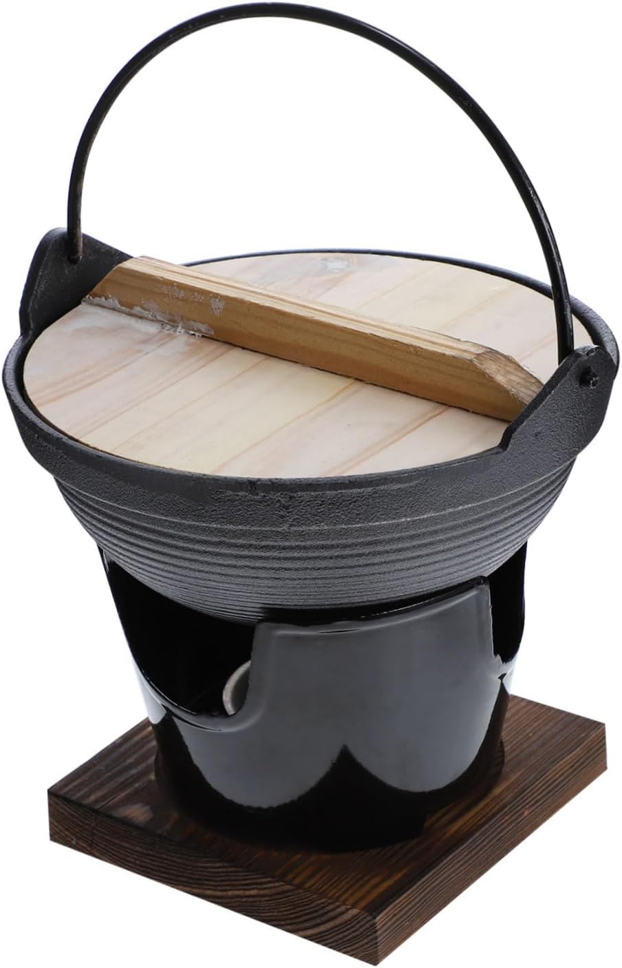 Alipis 1set Cast Iron Sukiyaki Pot Outdoor Cooking Camping Pot Hiking Cookware Picnic Tableware