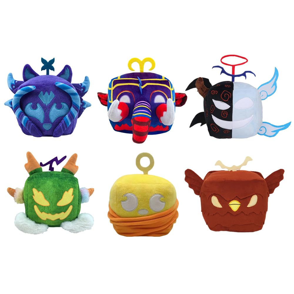 Blox Plush Toy Fruits Plush Toy Stuffed Toys Video Game Pillow for Kids Birthday Xmas Gift (6 PCS)