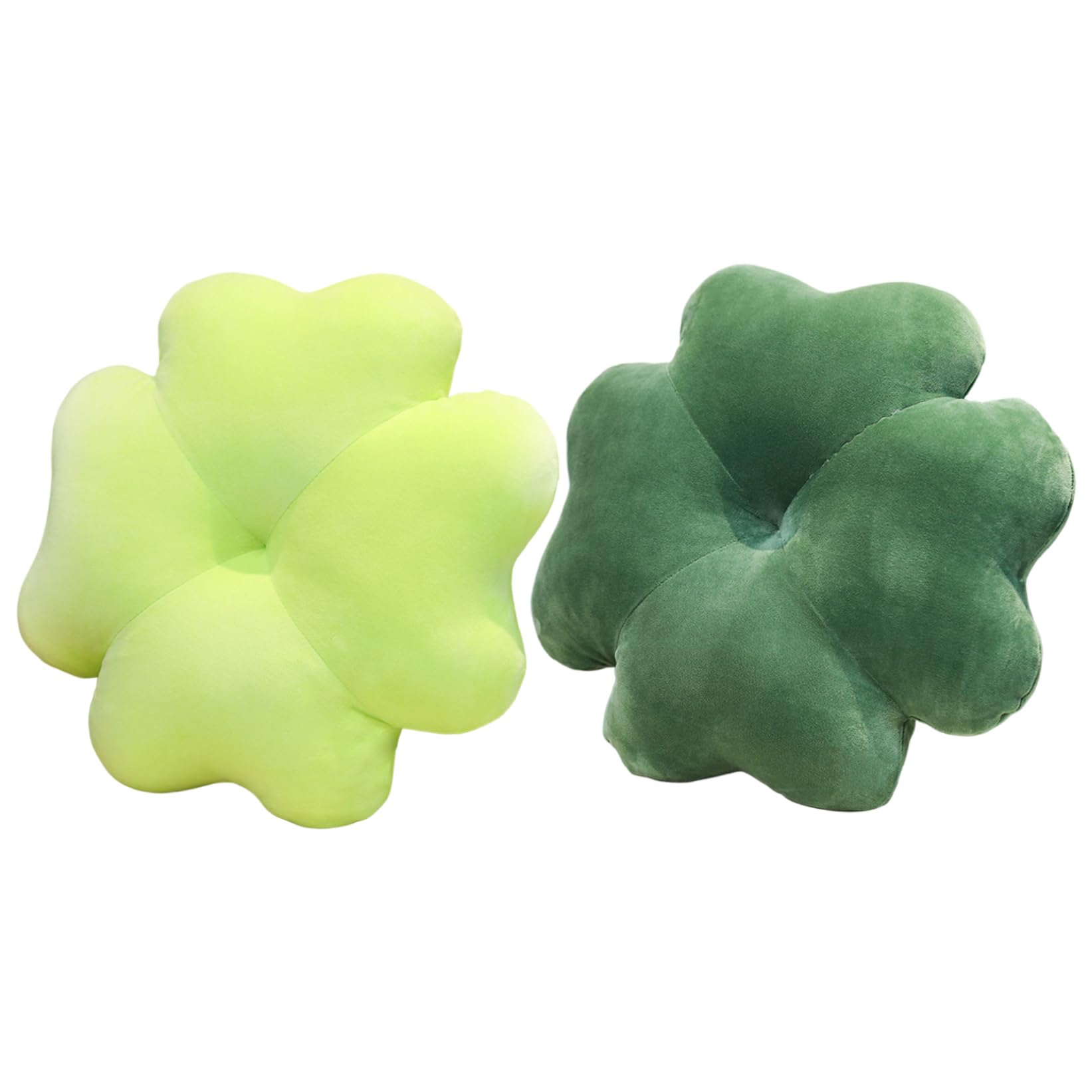 Coussin trèfle à quatre feuilles 3D vert lot de 2 en 40x40 cm