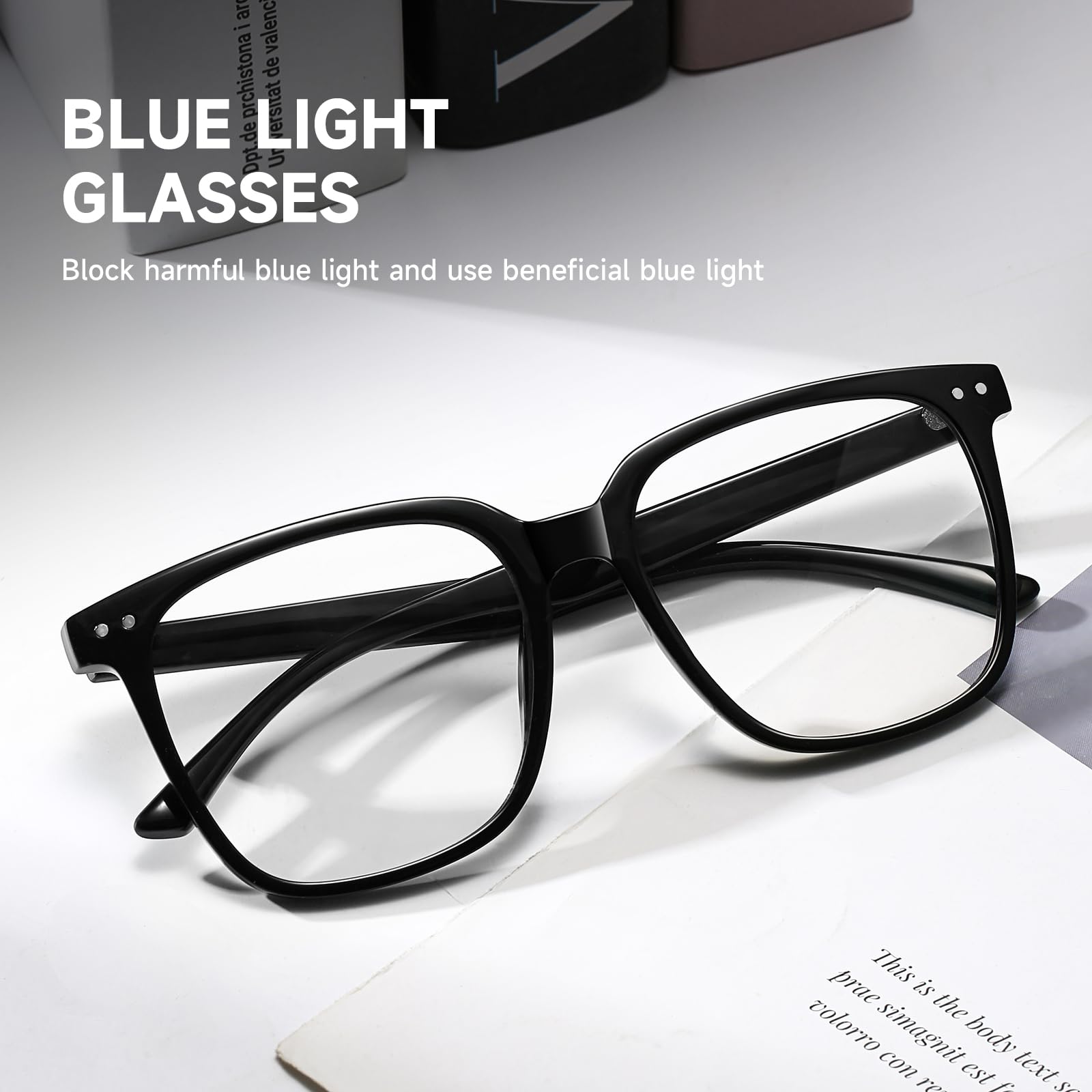DTIUGUTAE - Lentes de bloqueo de luz azul para mujeres y hombres, antirreflejos, lentes de computadora de gran tamaño