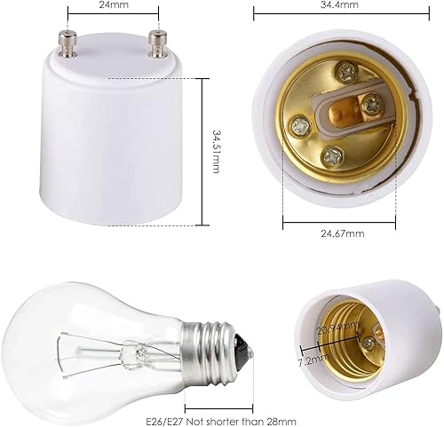 Miniatura 10 de Onite GU24E26E27Conversores para adaptadores de portafocos LED, 70-US71U24E27P2-WT