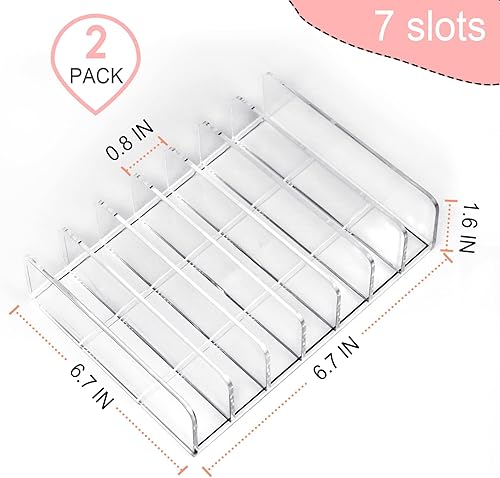 Miniatura 2 de Vowcarol Organizador de paleta de sombras de ojos, acrílico de 7 secciones divididas para paleta de maquillaje, soporte organizador - transparente,