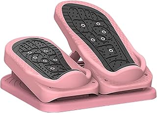 Mini Stepper, Portable Foot Peddle Sitting Stepper, Under Desk Pedal Exerciser, Folding Adjustable Exercise Stepper, Leg Exercise Equipment for Home Office (Pink)