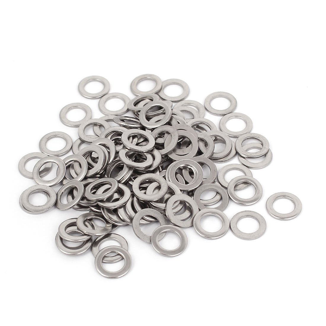 Uxcell Silver Sourcingmap M6x10mmx1mm Stainless Steel Round Flat Washer For Bolt Screw 100Pcs