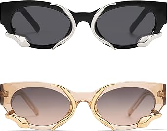 Trendy Sunglasses for Women Men Vintage Narrow Cateye Metal Snake Sunnie Y2k Accessories AP3621