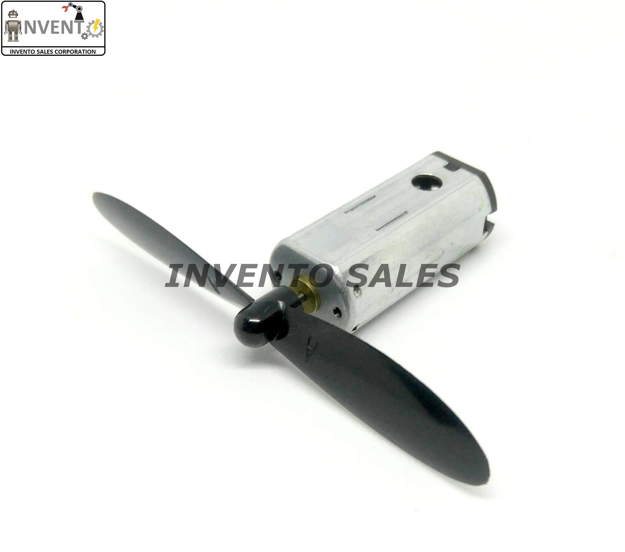 Invento 4PCS N50 3.7V - 7.4V Mini Drone DC Motor 10x12x25mm 21000 RPM + 4Pcs 55m Propeller for Airplane Helicopter Drones Toy Car Robot DIY 3