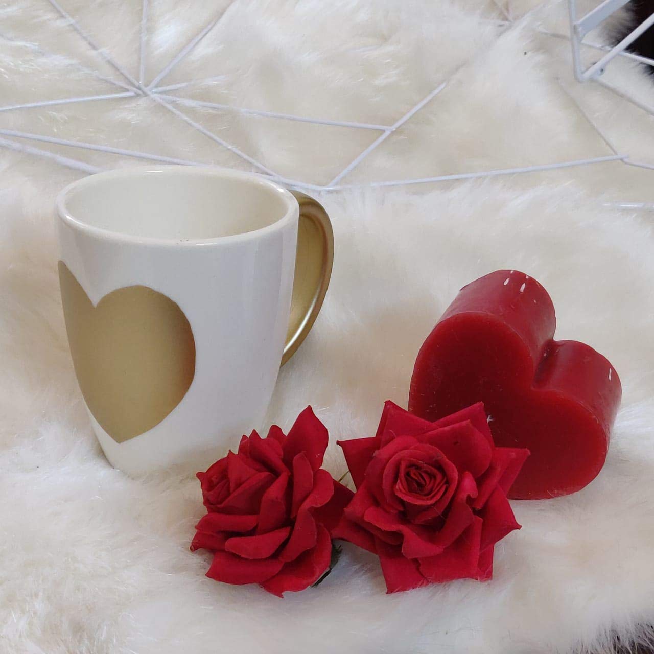 Stallion Barware Unbreakable Polycarbonate Coffee Mug Golden Heart- Set of 1 (cm-GH-1)