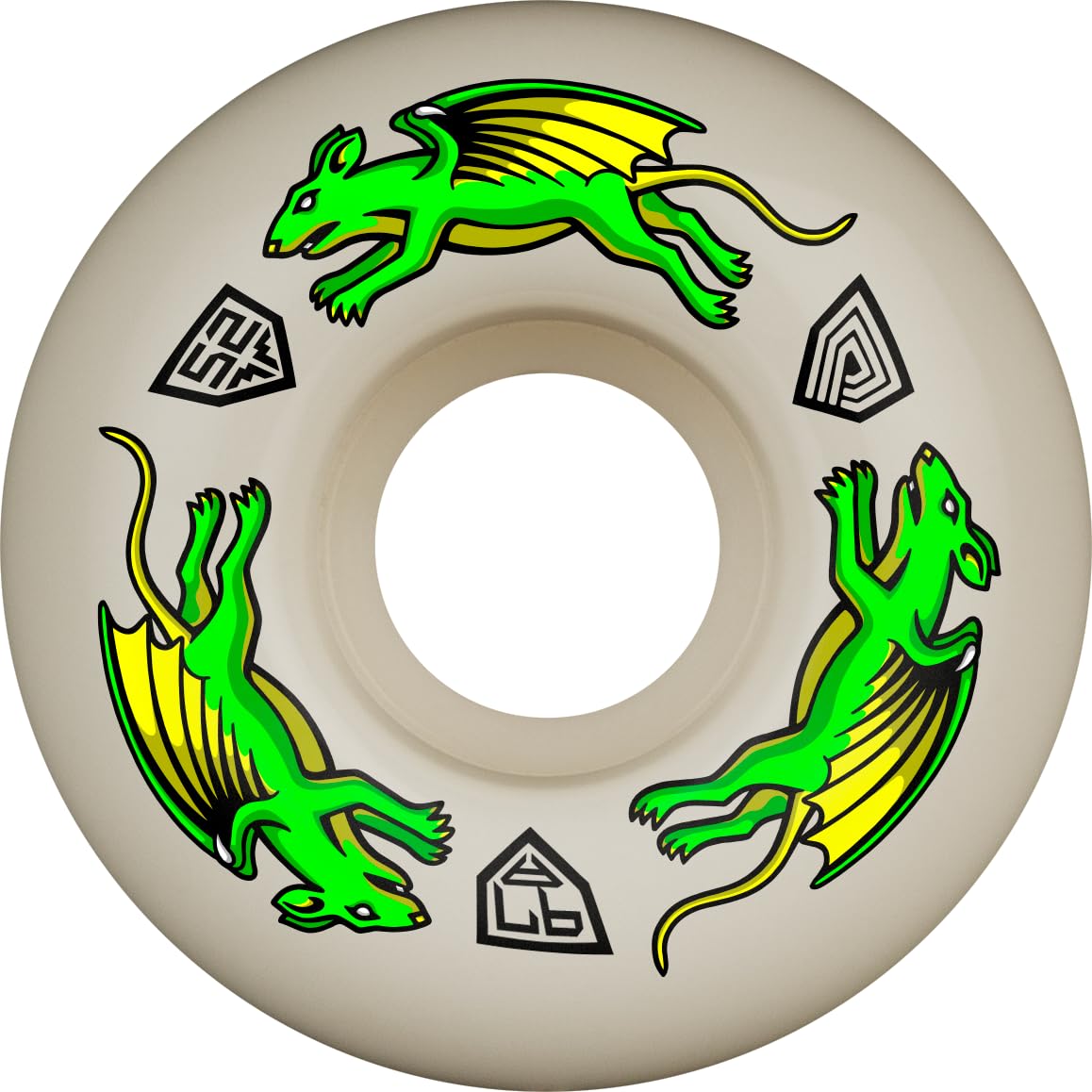 Powell Peralta Nano Rat Dragon Formula 97A Skateboard Wheels, White, Radial V4, 52mm x 34mm โ image 1