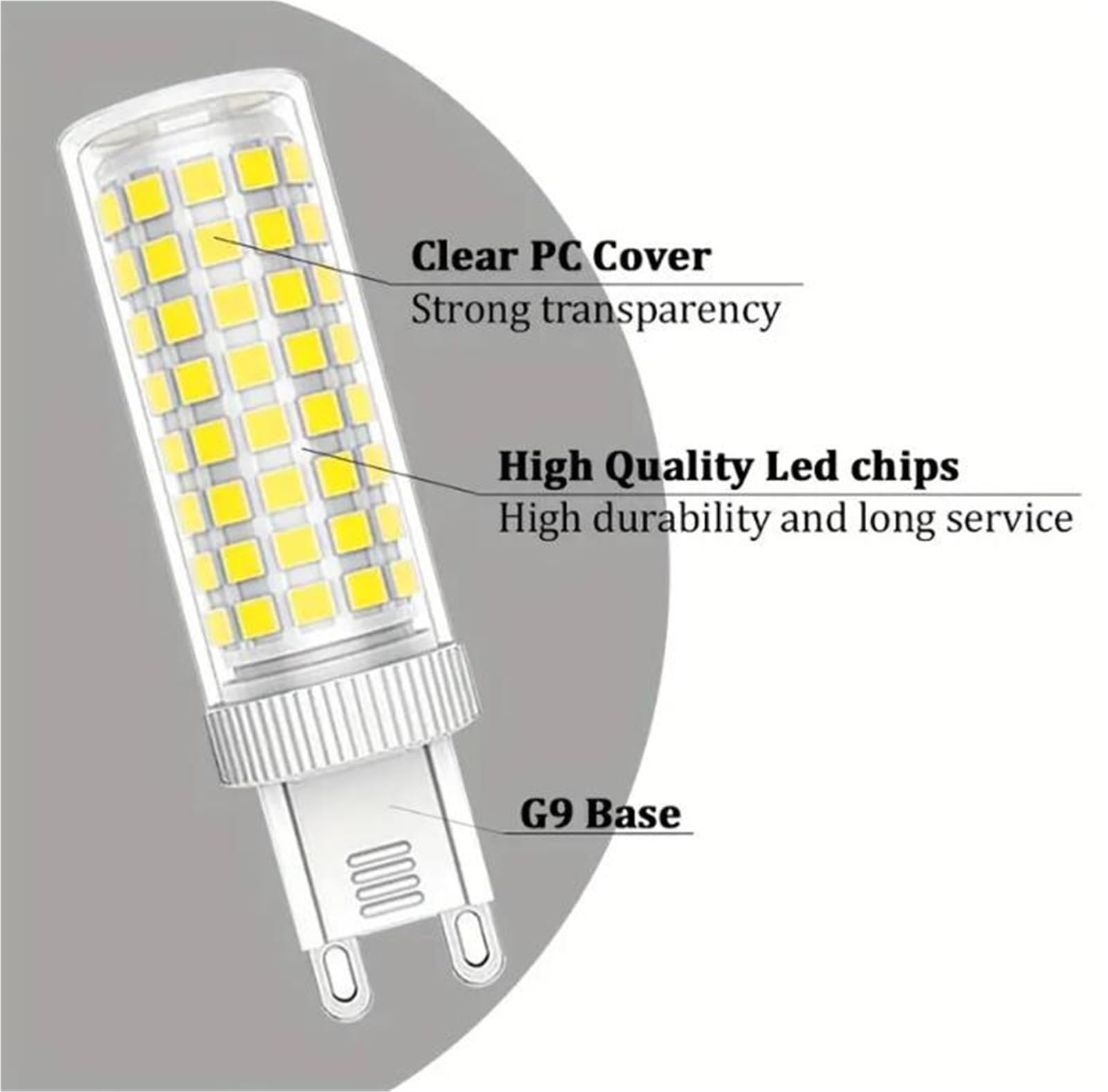 Lampadina LED G9 10W equivalente 100W Efficienza energetica Senza sfarfallio Non dimmerabile Per lampadari cristallo faretti plafoniere specchi lampade tavolo(4000k natural white,G9 10W 12pack)