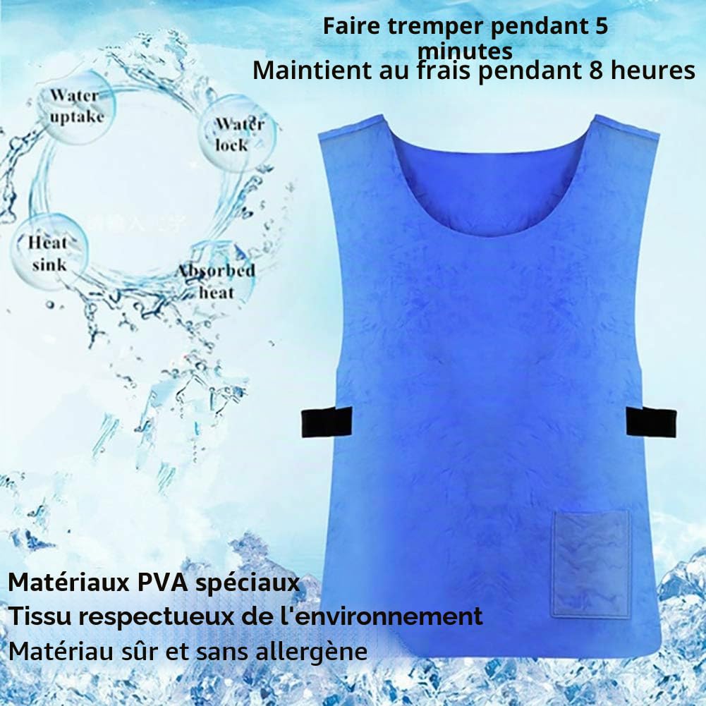 Gilet de Refroidissement d'été pour Femmes Hommes été Froid Anti Chaleur Gilet de Refroidissement PVA Tissu Imperméable Gilet de Glace Sports de Plein Air Gilet de Travail