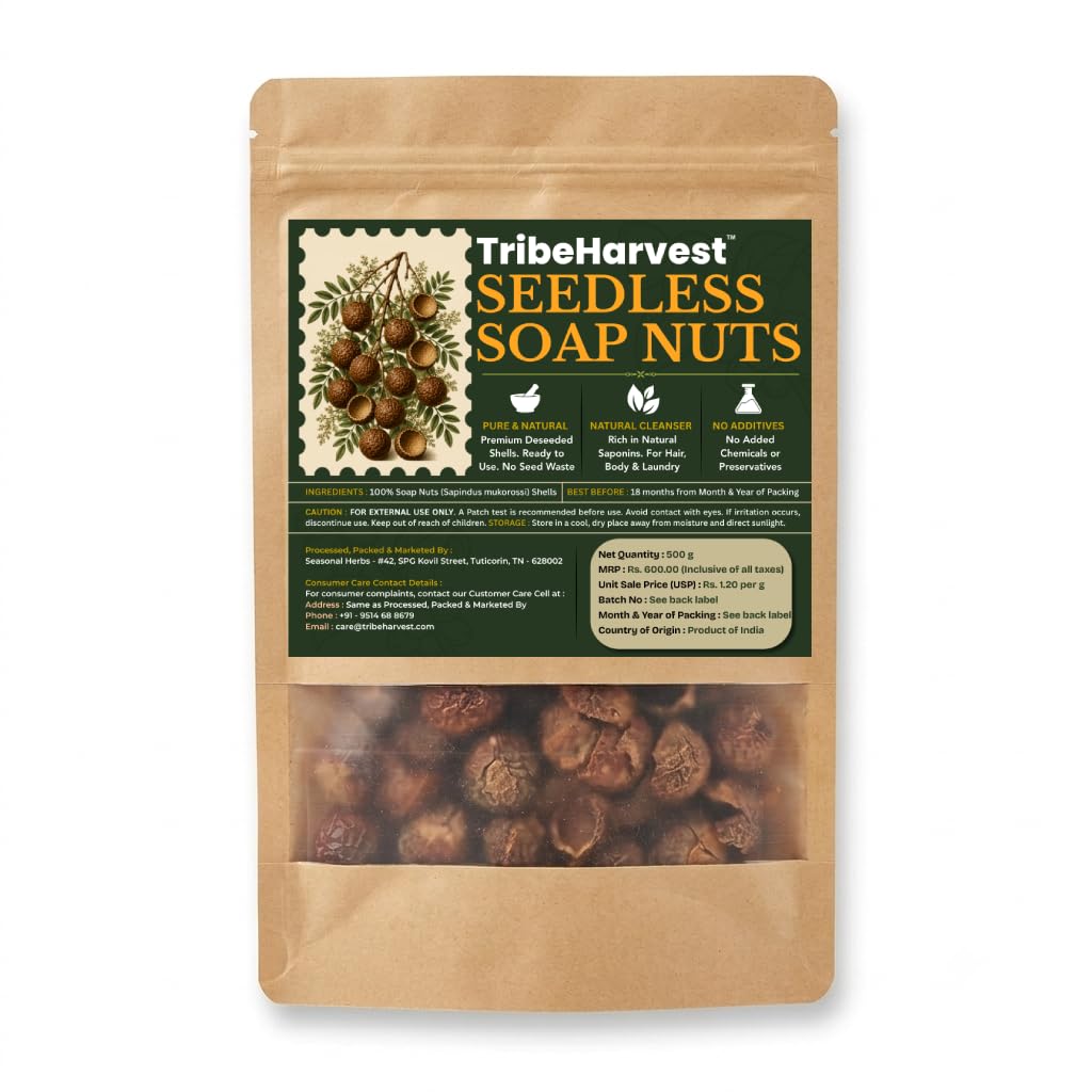 Premium Seedless Soap Nuts (Reetha) 500 g | Hand Sorted & Naturally Sun Dried | 100% Pure Soap Nut Shells | Traditional Herbal Cleanser-image-44