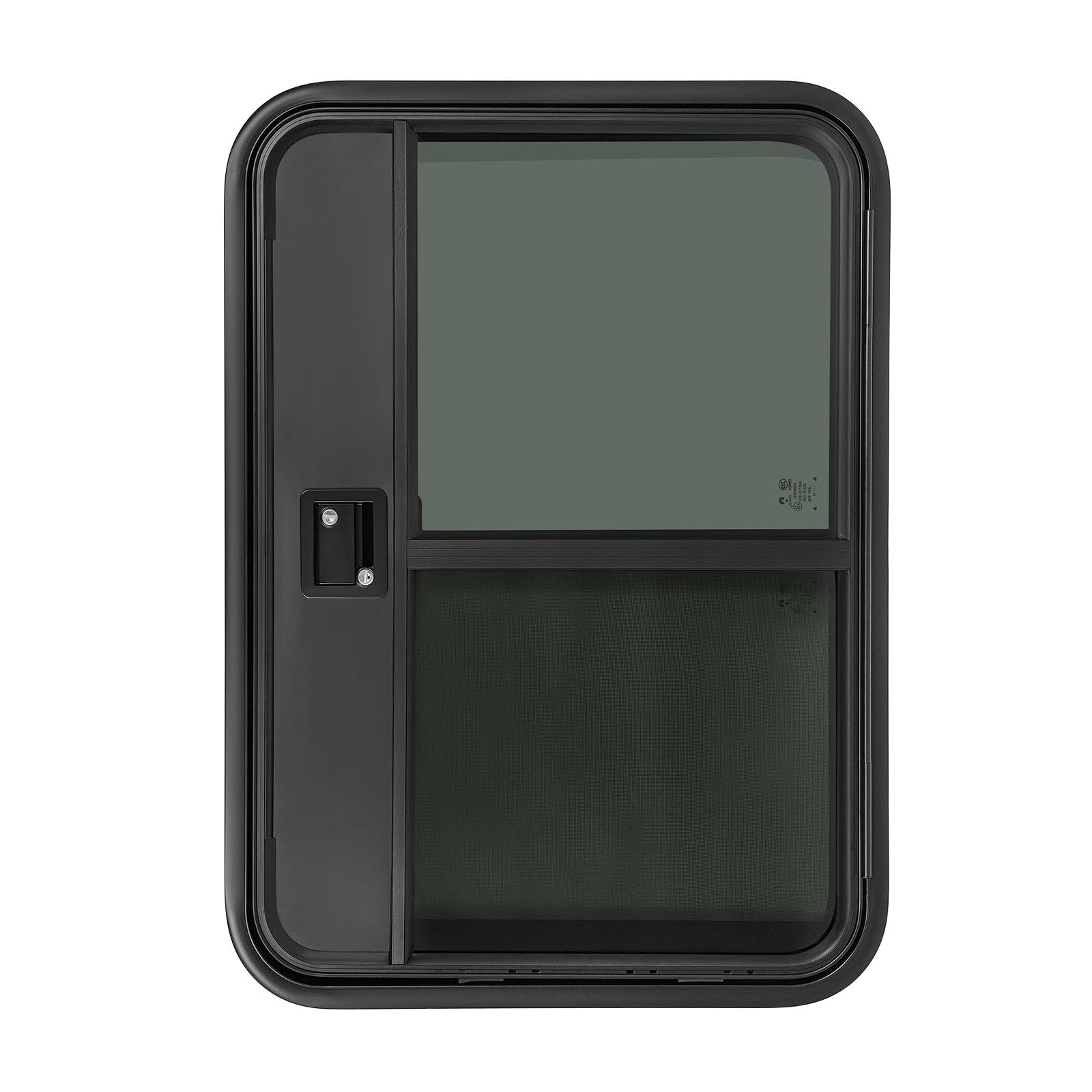RV Entry Door, Black Aluminum Alloy Teardrop Trailer Door with Tempered Glass, Universal Fit for RVs, Campers, Horse Trailers, Cargo Trailers (Right, 26"x36")