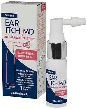 eosera Ear Itch MD - Ear Drops for Itchy Ears Dry Ear Relief Soothing Spray Moisturizing Formula Allergies