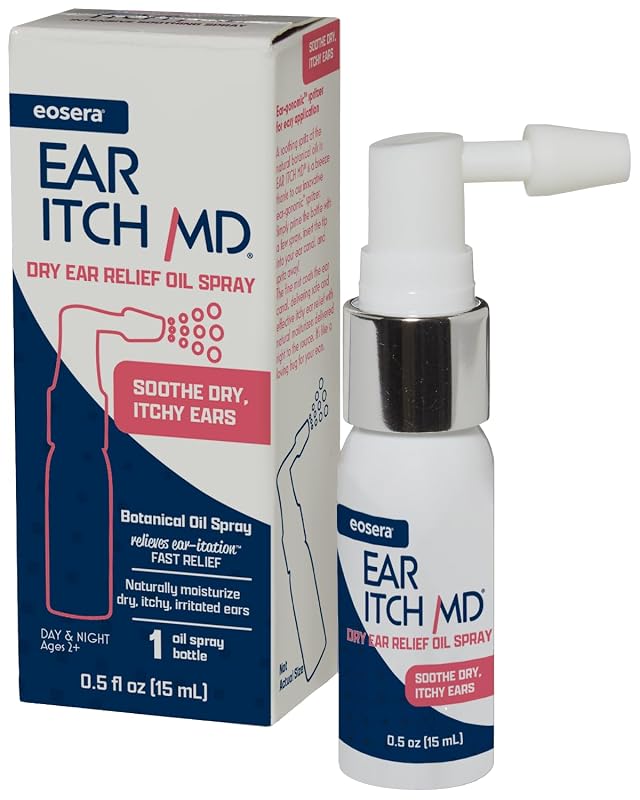 eosera Ear Itch MD - Ear Drops for Itchy Ears Dry Ear Relief Soothing Spray Moisturizing Formula Allergies