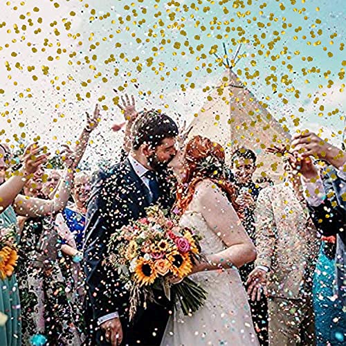 Image of Confetti Poppers Cannons for Wedding Birthday Graduation Baby Shower Anniversary Christmas New Year's Kids Fun Party Supplies Decorations and Favors (Gold)