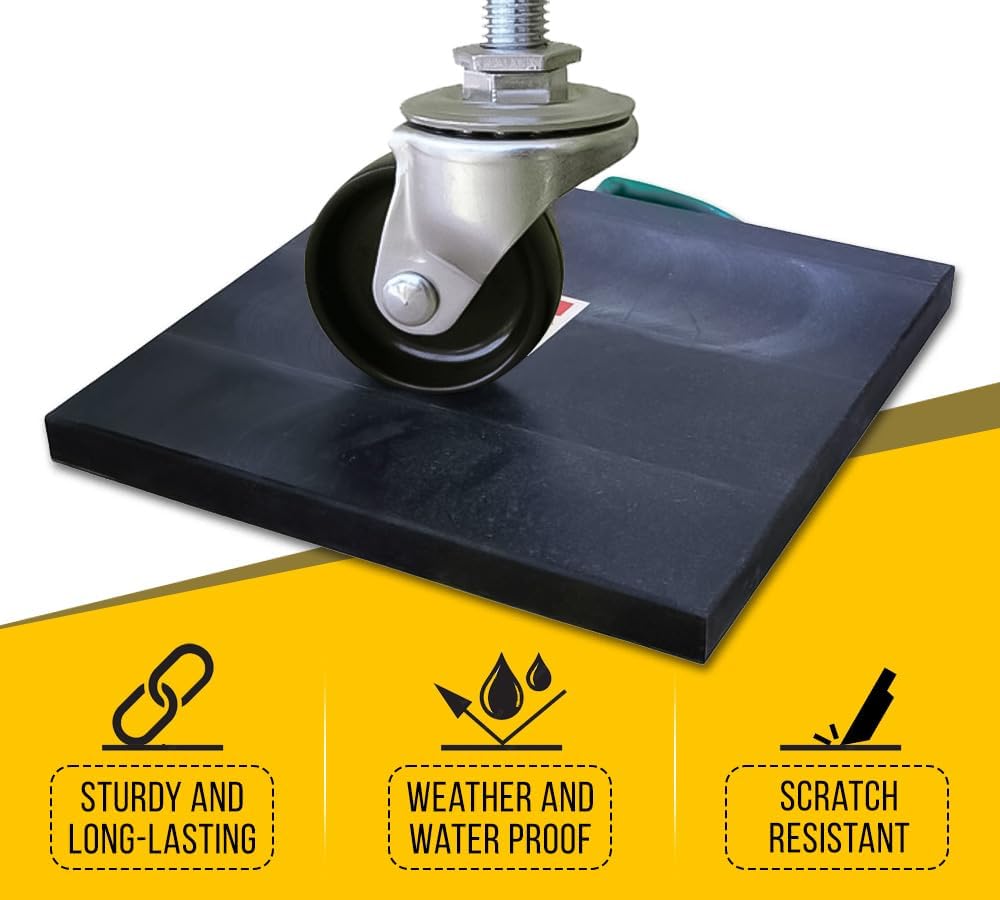 Mytee Products (4 Pack) Medium Outrigger Pad 24" x 24" 1.5" Black for Crane, Wrecker, Tow Truck