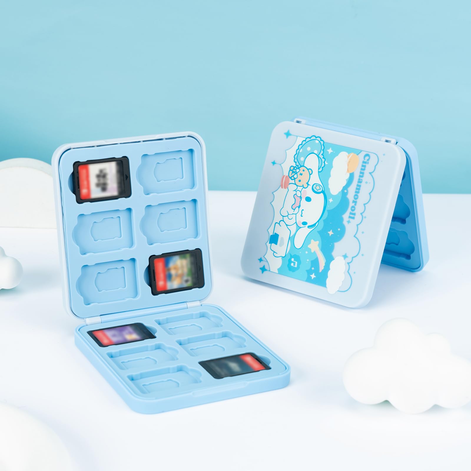 Kuitmor Spielkartenhülle für Switch/OLED/Lite, tragbarer Switch-Spielkartenhalter, Hartschalen-Aufbewahrungshülle mit 12 Steckplätzen für Switch-Spielkarten und TF-Karten