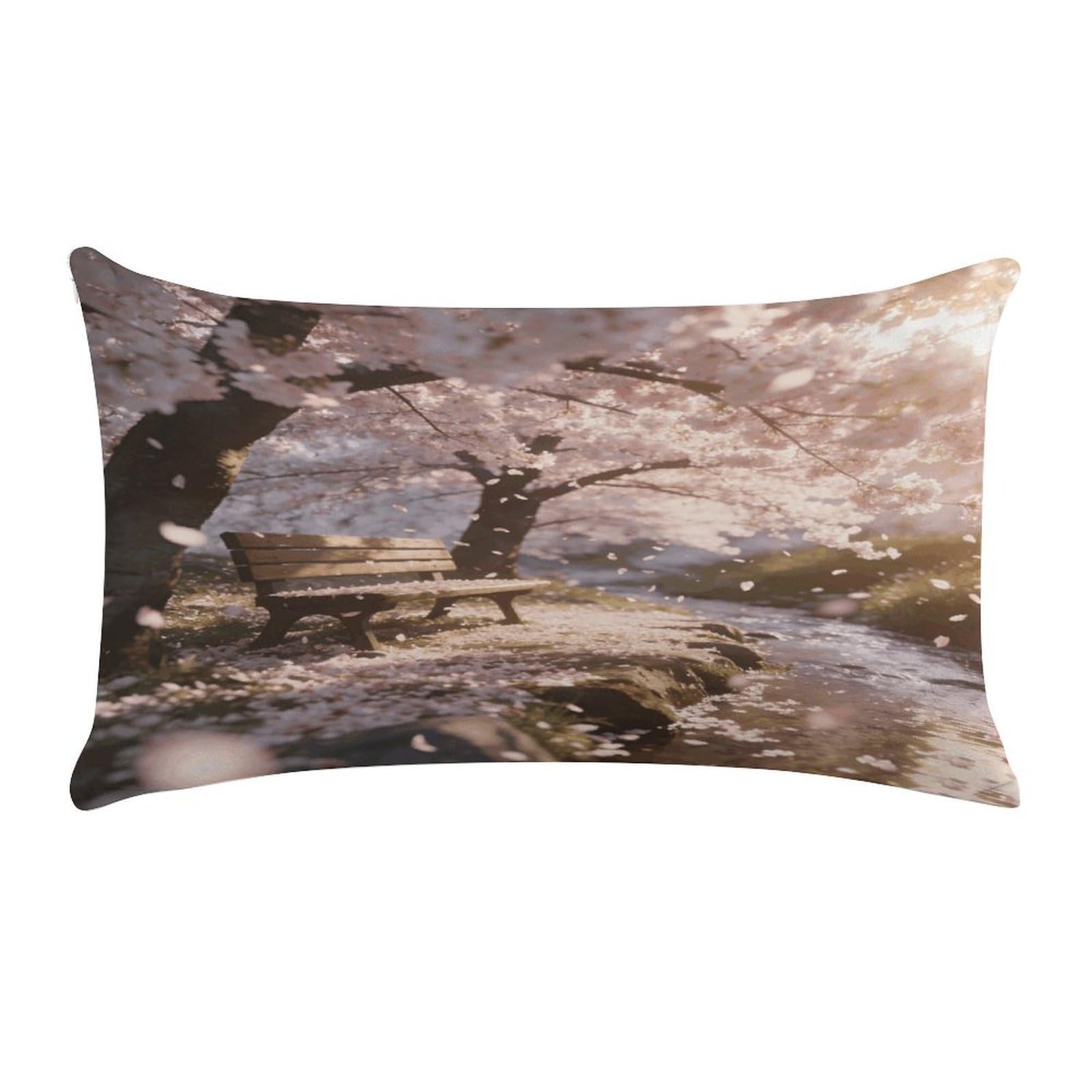 Fodpand Style Sakura Pillow Cases Set Of 1 Extra Soft Pillow Protectors With Hidden Zipper Perfect For Hotels, Guest Rooms,Bedroom 12X20 Inches Pillows Not Included