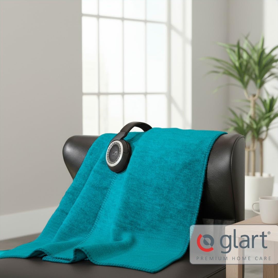 Glart Uni-Kuscheldecke in Petrol, 130x170 cm für Sofa & Couch, als Wohndecke, Tagesdecke oder Sofaüberwurf, extra flauschig & warm