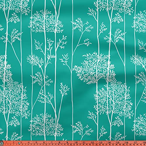 Image of Encasa XO Printed Satin Fabric by Meter - Blotch Teal, 58 Inch Width (147 cm), Soft Polyester Cloth for Curtains, Cushion Covers, Dresses, Kurtis, Crafts, Craft Sewing & Home Decor