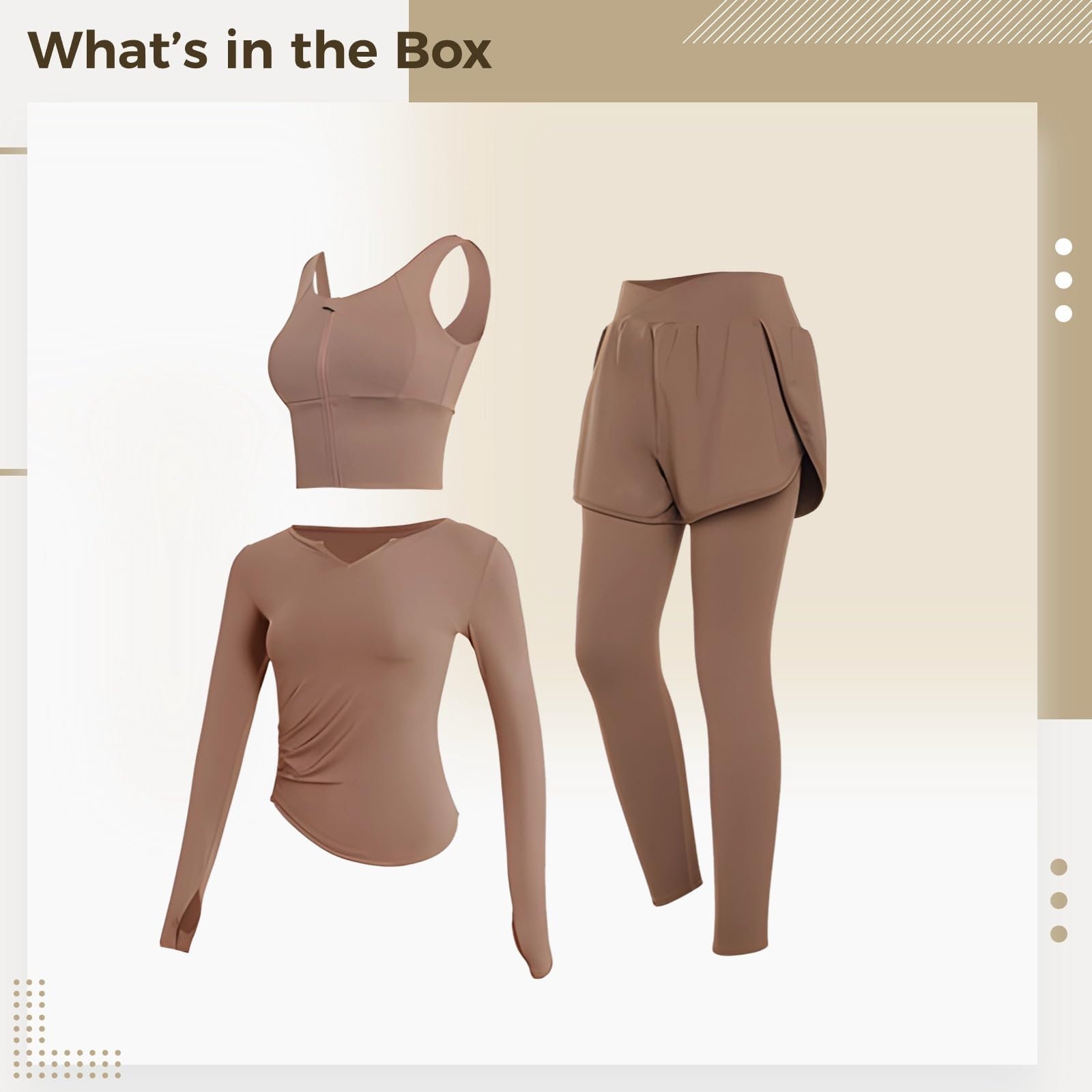 Conjuntos de entrenamiento de 3 piezas para mujer, conjuntos de yoga con telas transpirables, diseño antibolitas, trajes atléticos versátiles, XXL se adapta de 135 a 150 libras