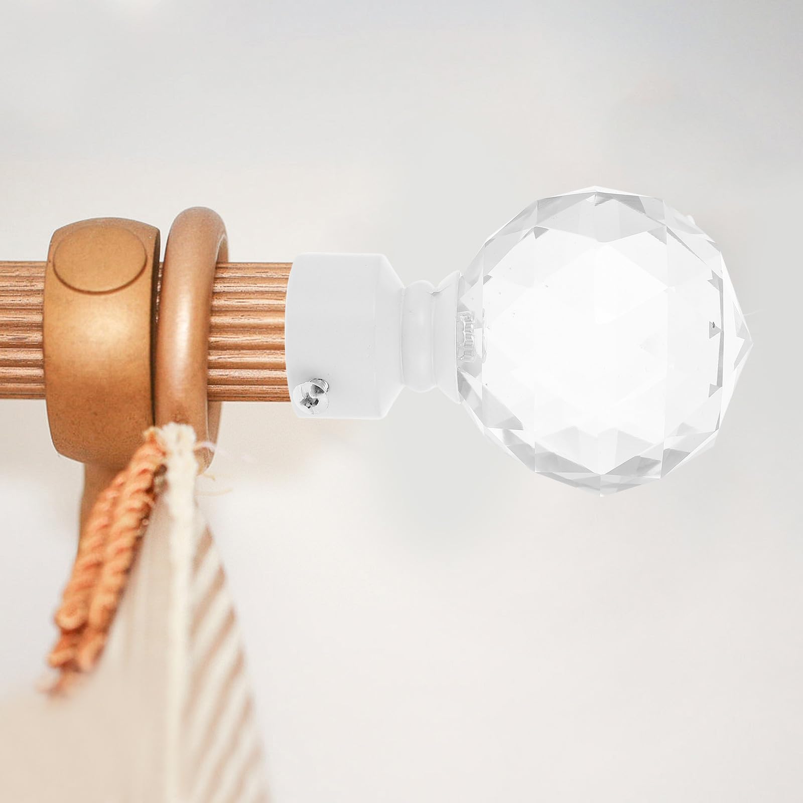 NUOBESTY Embout Décoratif pour Tringle à Rideaux en Cristal Fer 2 Pièces