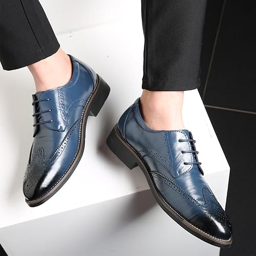 Miniatura 4 de Zapatos de vestir para hombre, zapatos clásicos con cordones, zapatos Oxford de negocios para hombres, boda, fiesta, moda, zapatos con punta de ala