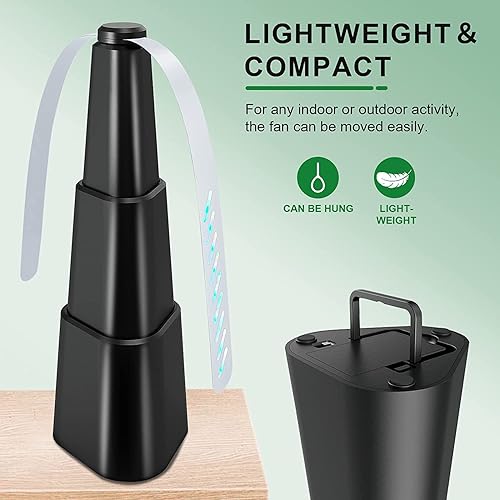 Miniatura 3 de AITIEE Ventiladores de mosca para mesas, ventilador portátil para exteriores, ventiladores automáticos repelentes de moscas con cuchillas suaves