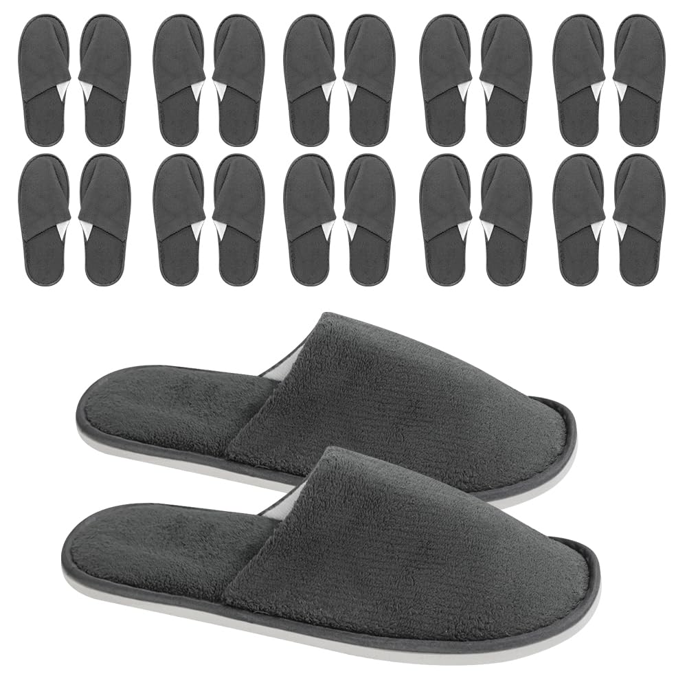 12 paia di pantofole per hotel, di lusso, 7 mm, antiscivolo, in tessuto non tessuto di corallo, usa e getta, per hotel, spa, sauna, viaggi, pantofole per ospiti, pantofole di alta qualità