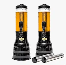 kit 2 Torre Chopp 2 L Base Giratória Copo Removível 4 Refil Preto