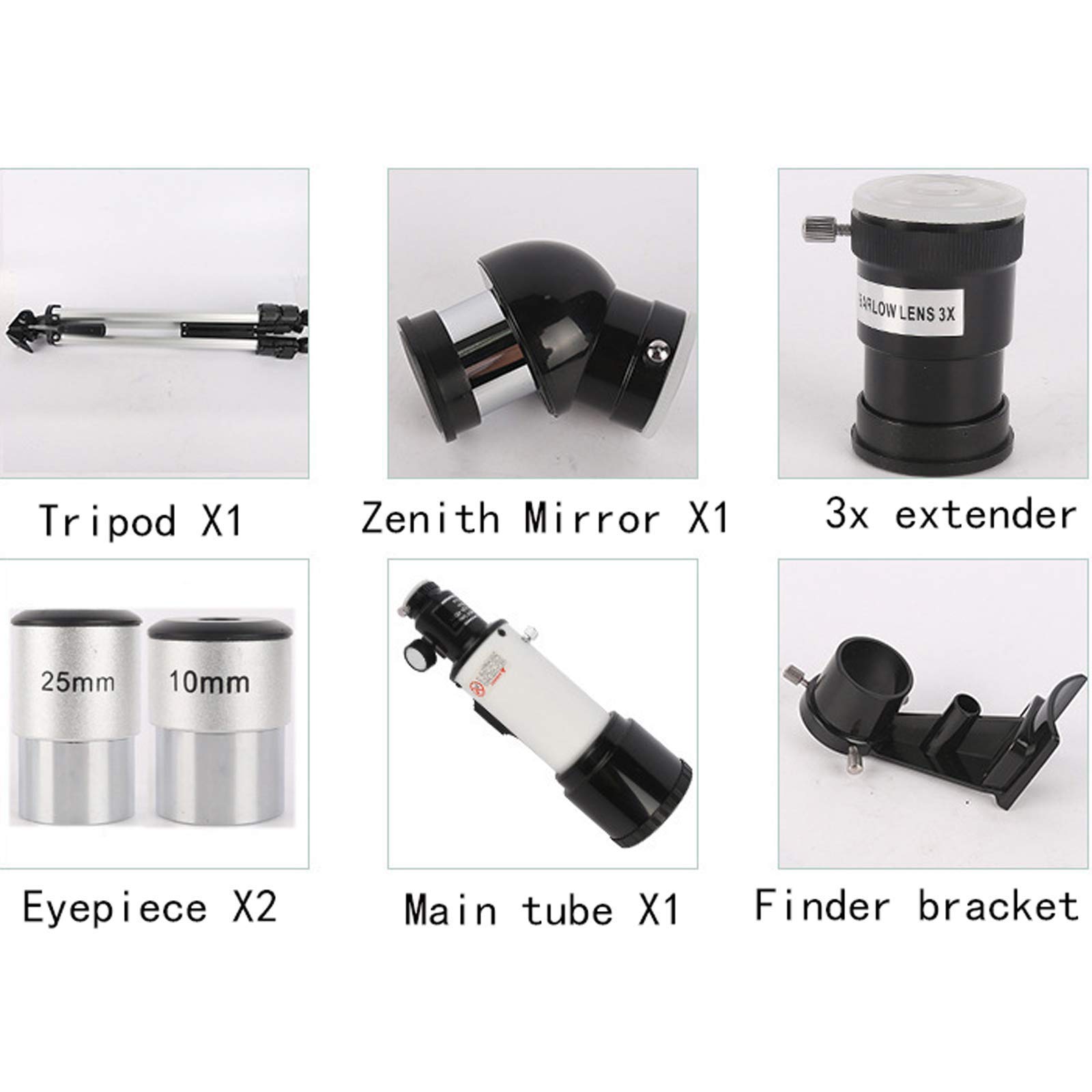 Telescopio de Viaje para observación de Estrellas para Adultos, telescopio Refractor de Longitud Focal de 70 mm de Apertura y 400 mm con trípode y Visor, con visión Nocturna con Poca luz y Mochila