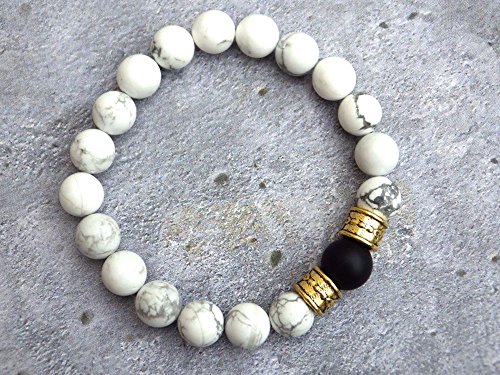 Bracciale per gli uomini in perline di Howlite