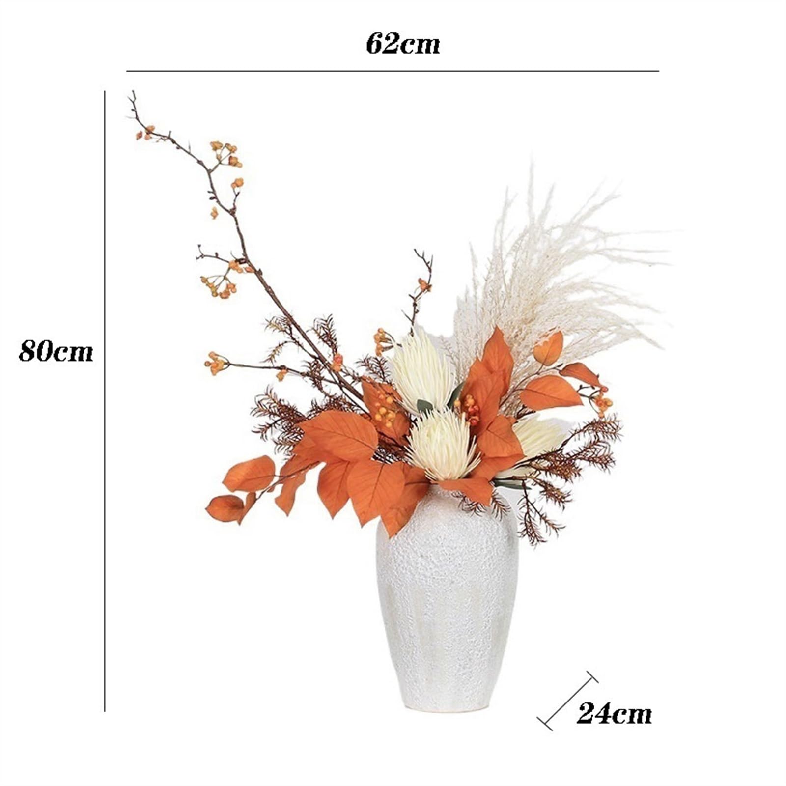 Fiori Artificiali Set di Fiori Cinesi in Ceramica for Fiori di Simulazione, Tavolo Floreale Arancione, Mobile TV, Composizione di Fiori Artificiali Fiori Finti