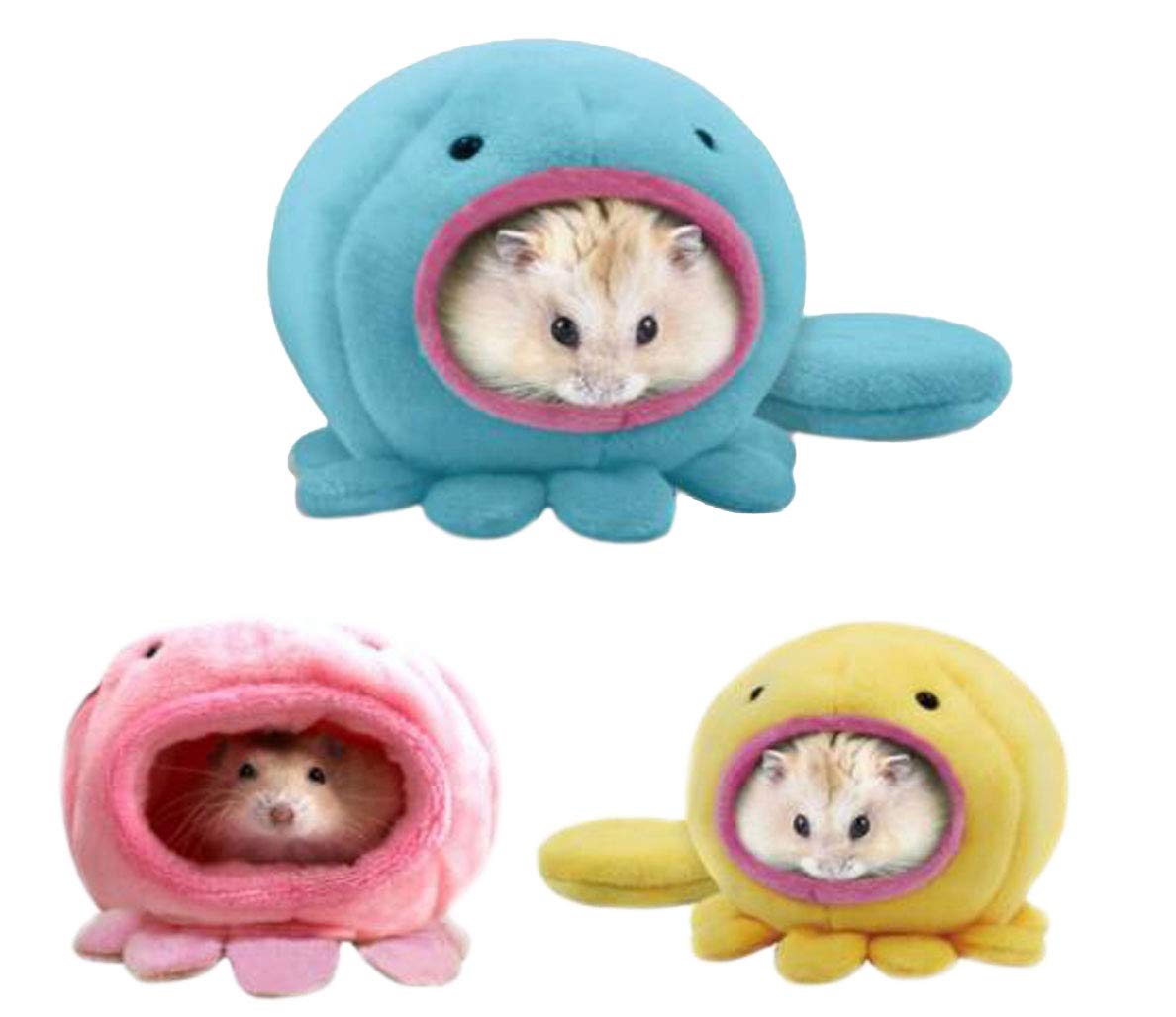 Crasy Shop Cute Pet Hamster Winter Sleeping Bed Warm Cage Hanging Nest Octopus Design for Ferret Rat Hamster Squirrel Parrot(Random Color, 1PC)