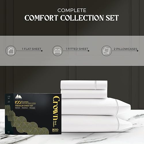 Miniatura 4 de Mayfair Linen Juego de sábanas de lujo de la serie 2000 de 100 % algodón egipcio, tamaño King, suaves y refrescantes, tejido satén de 17 pulgadas,