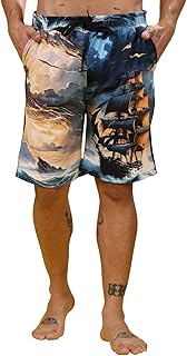 yellow tree Pirate Ship Printed Men Shorts-picture-19