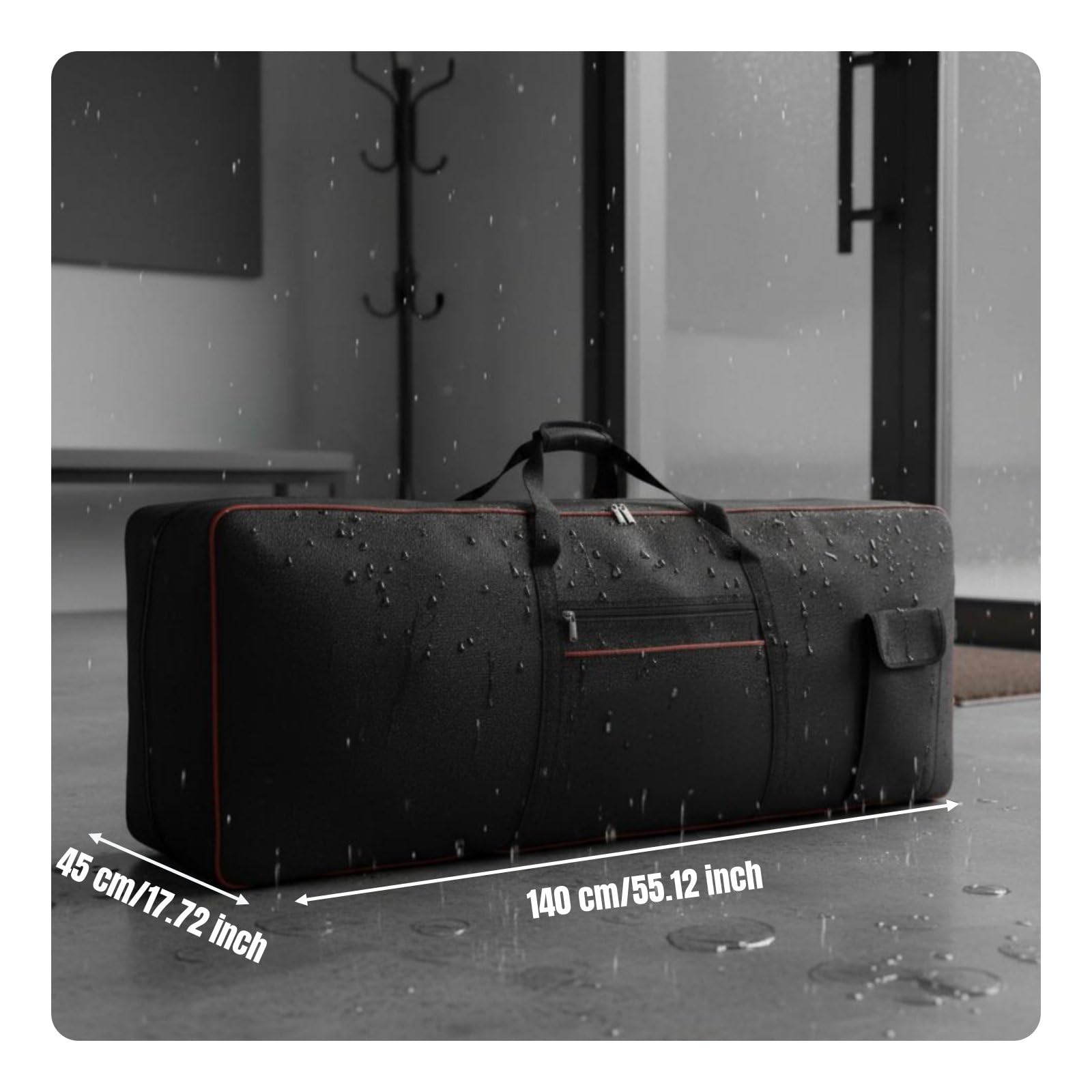 predolo E-Piano Tragetasche wasserdicht Keyboard Rucksack 600D Oxford-Gewebe gepolsterte Keyboardhülle für Musikunterricht, 88 Tasten L