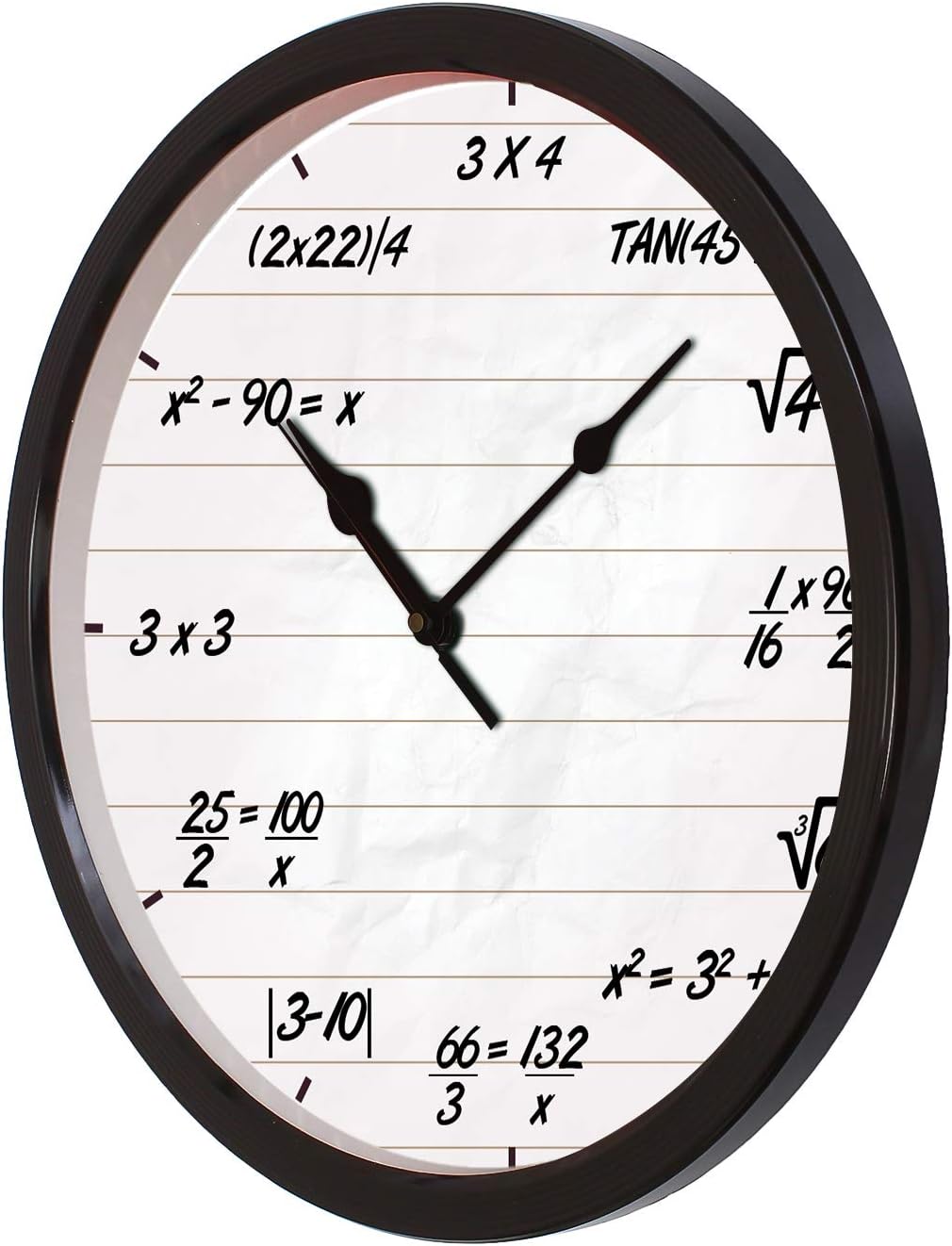 eCraftIndia Math Equations Designer Round Analog Black Wall Clock