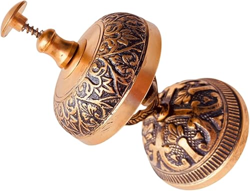 Miniatura 3 de Campana de escritorio vintage de latón  1 campana de mesa de estilo victoriano, campana de llamada, campana de cena, regalos para la escuela en casa