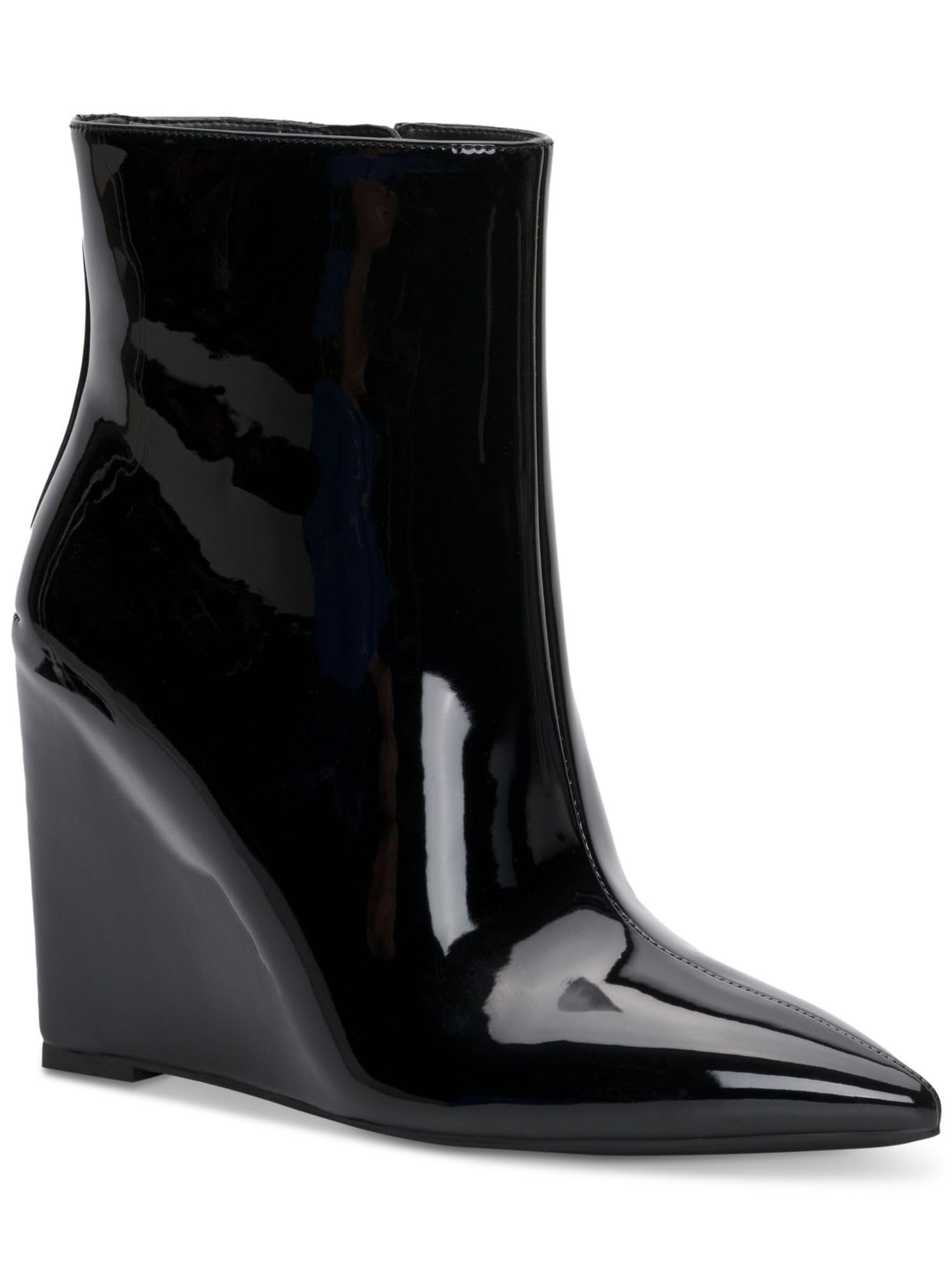 INC Womens Azah Patent Pointed Toe Ankle Boots Black 5 Medium (B,M)