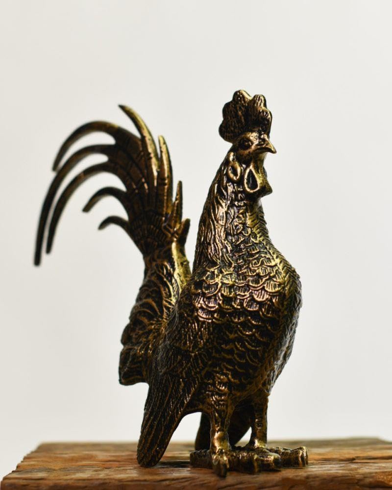 Black Country Metal Works Black/Gold Country Metal Works Cast Aluminium 'Roger' Rooster Bushed Sculpture