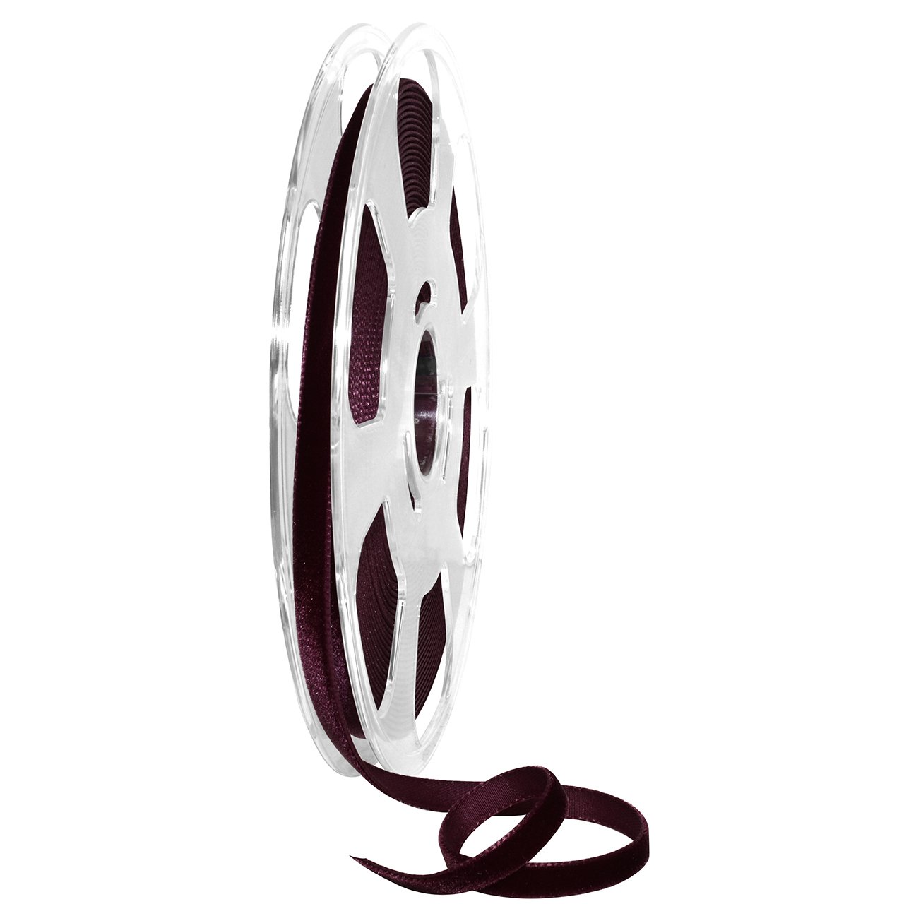 Ruban en velours Nylvalour bordeaux Morex de 8 mm x 11 m pour mercerie